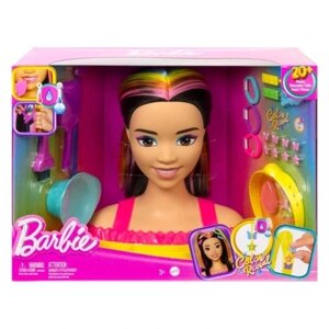 Голова для укладки Barbie Mattel барбі зачисування лялька + аксесуари брюнетка Hmd81