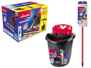 Плоский моп Vileda Ultramax 35 см Vileda набір Ultramax Box моп + відро + віджимач Vileda 4023103143890