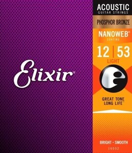 Струни Elixir NanoWeb Phosphor Bronze 12-53 16052