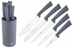 Набір ножів в блоці Gerlach Smart сірий 5 шт. NK994