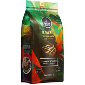 Зернова кава арабіка West Caffee Brazil Monte Carmelo 1 кг Westcaffee 1000 бразилія свіжообсмажена 100% в Івано-Франківській області от компании Інтернет-магазин EconomPokupka