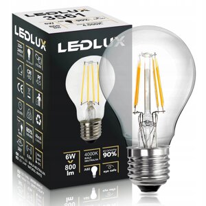 6 шт. Лампочка Led Ledlux E27 6w філамент =50w 000k нейтральна Premium не мигає едісон в Івано-Франківській області от компании Інтернет-магазин EconomPokupka