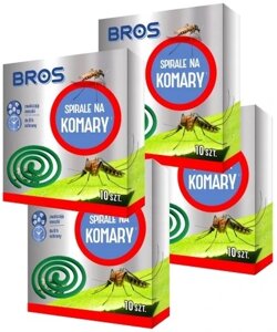 Спіраль від комарів Bros 0,12 кг велика упаковка 40 штук відлякувач від комарів і мошок