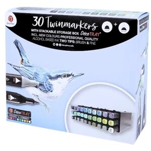 Двосторонні фломастери маркери DecoTime Twinmarkers 30 шт. Brush Fine