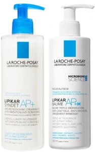 La Roche Lipikar набір Syndet Ap+ для миття та догляду за атопічною шкірою миючий крем Ap+m та бальзам 2x400 мл