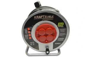 Подовжувач барабанний Kraft&Dele KD4022 50м 4 гнізда в Івано-Франківській області от компании Інтернет-магазин EconomPokupka