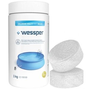 Хлор у таблетках Wessper 1 кг 10в1 для басейну 1кг 200г багатофункціональна басейнова хімія