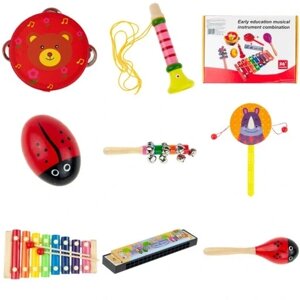 Набір дерев'яних музичних інструментів Ultimar 8 елементів дитячий кульмуляри Martom Ksl706389