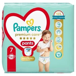 Підгузники-трусики Pampers Premium Care розмір 7 27 шт. 17+ кг