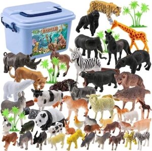 Набір фігурок тварин Badex K968 58 шт. зоопарк Wild Safari 58