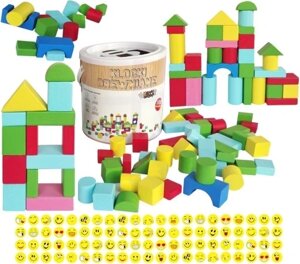 Дерев'яні кубики 100 шт конструкторсортер для дітей + 80 безкоштовних налійок Happybaby