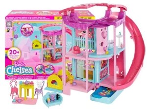 Ляльковий будинок барбі челсі 48 см Barbie Chelsea Playhouse для ляльок + аксесуари