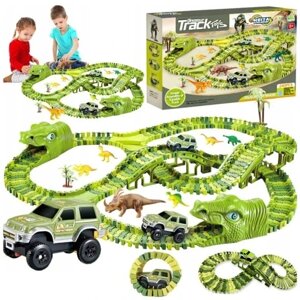 Автотрек Stator Dino Park 240 елементів Mega Race Track Dinosaur Magic 271 360см Xxxl Y285