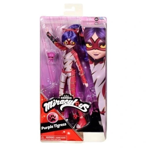 Playmates Toys Miraculous Doll: Ladybug And Cat Noir Purple Tigress чудова бідронка пурпурова лялька тигриця від компанії Інтернет-магазин EconomPokupka - фото 1