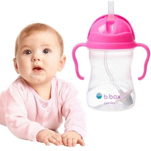Пляшка для води з соломинкою B. Box BB00511 240 мл рожева від компанії Інтернет-магазин EconomPokupka - фото 1