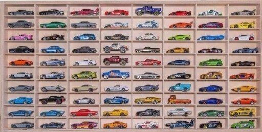 Полиця для машинок автомобілів Hot Wheels органайзер на 80 місць дерево / підвіски відділення 78,5х40 см від компанії Інтернет-магазин EconomPokupka - фото 1