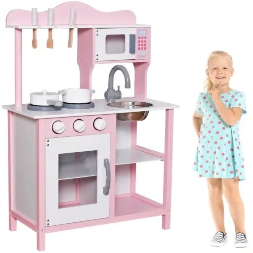 Ricokids 7835 дитяча кухня рожева + столові прибори мікрохвильова піч W10c404i від компанії Інтернет-магазин EconomPokupka - фото 1