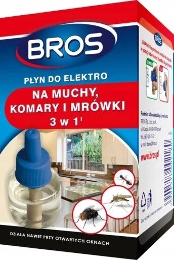 Рідина проти комарів мурах мух Bros 0,035 кг 30 мл для капсул комарі мухи мурахи запас 3в1 від компанії Інтернет-магазин EconomPokupka - фото 1