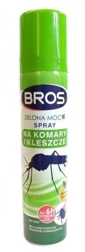 Розпилювач аерозоль проти кліщів комарів Bros 90 мл спрей зелена сила комарі 90мл від компанії Інтернет-магазин EconomPokupka - фото 1