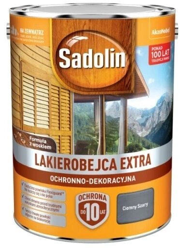 Sadolin Extra лак-бейц темно-сірий 5л від компанії Інтернет-магазин EconomPokupka - фото 1