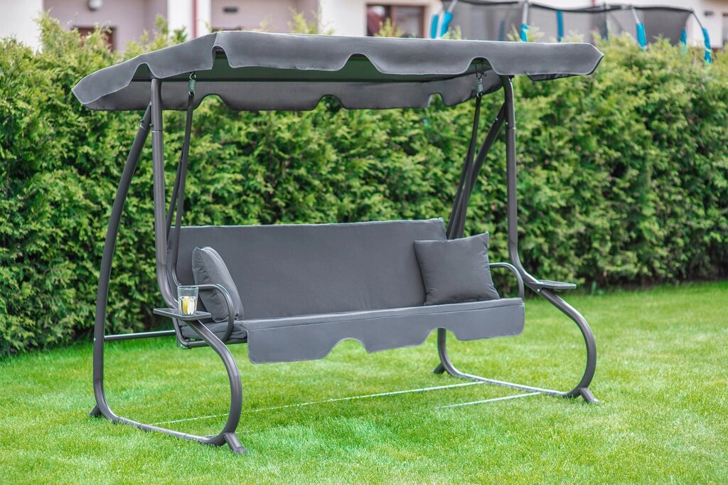 Садова гойдалка Funfit Garden 170 шт. 50cm вільностояча складна лежак-гойдалка 2в1 матрац + подушки від компанії Інтернет-магазин EconomPokupka - фото 1