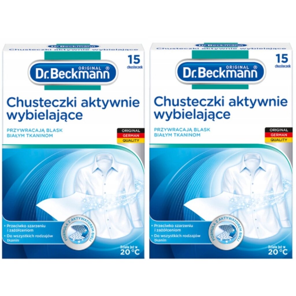 Серветки для прання з відбілювачем Dr Beckmann 15 шт. відбілюючі активні для ваших одягів від компанії Інтернет-магазин EconomPokupka - фото 1