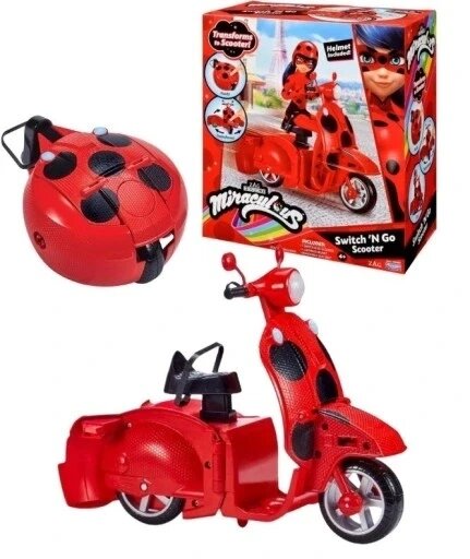 Скутер самокат scooter + шолом helmet Miraculous Biedronka для ляльки Ladybug and Cat Noir від компанії Інтернет-магазин EconomPokupka - фото 1