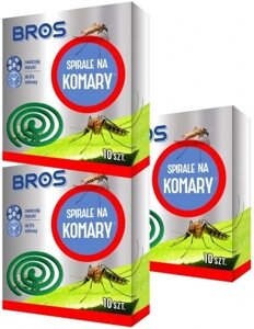 Спіраль від комарів Bros 0,12 кг відлякувач мошки велика упаковка 30 штук