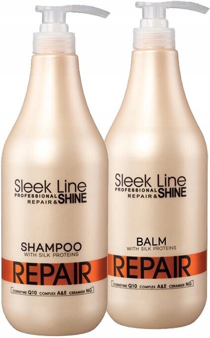 Stapiz Sleek Line Repair шампунь 1л + бальзам для блиску набір для волосся 100 мл 1000 мл від компанії Інтернет-магазин EconomPokupka - фото 1