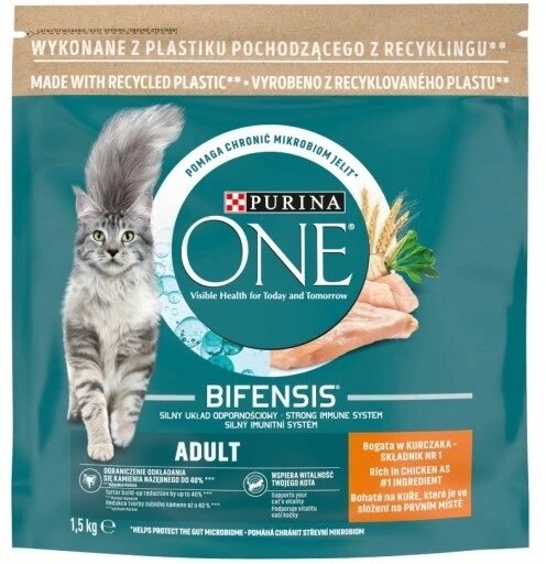 Сухий корм для котів Purina ONE Bifensis Adult chicken 1,5 кг від компанії Інтернет-магазин EconomPokupka - фото 1