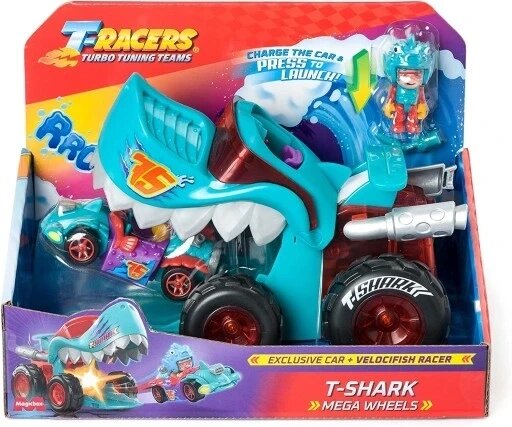 T-racers Wheels T-shark Vehicle з фігуркою набір Mega (t-shark). Magicbox 8431618018040 від компанії Інтернет-магазин EconomPokupka - фото 1