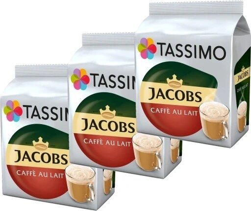 Tassimo Jacobs Cafe Au Lait Classico капсули 16 шт. 3 упаковки від компанії Інтернет-магазин EconomPokupka - фото 1