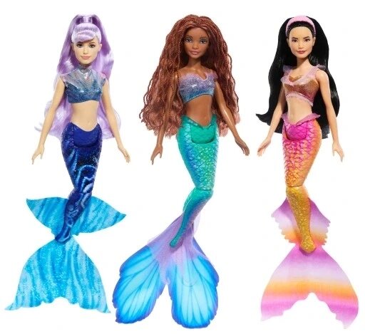 Tl Fd Mermaids Movie Sisters Dolls 3 шт. русалочка аріель та сестри набір з 3 ляльок Hnd29 Mattel від компанії Інтернет-магазин EconomPokupka - фото 1