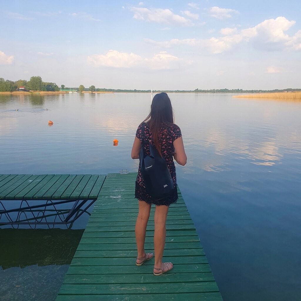 Водонепроникний туристичний мішок Trizand об'ємом 20 л водонепроникний для каяка водонепроникна сумка-рюкзак міцний від компанії Інтернет-магазин EconomPokupka - фото 1