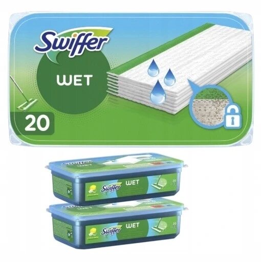 Вологі серветки мікрофібра Swiffer Wet Citrus Fresh white 2 x 20 шт. від компанії Інтернет-магазин EconomPokupka - фото 1