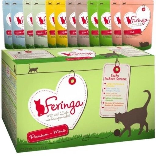 Вологий корм для котів Feringa суміш смаків 24 x 85 г саше від компанії Інтернет-магазин EconomPokupka - фото 1