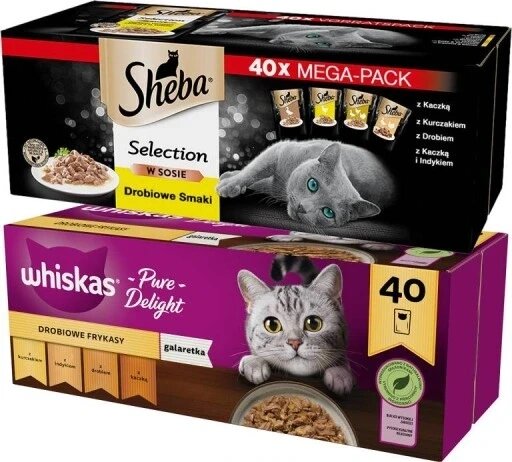 Вологий корм для котів WHISKAS SHEBA мікс 80x85 г в соусі та желе від компанії Інтернет-магазин EconomPokupka - фото 1