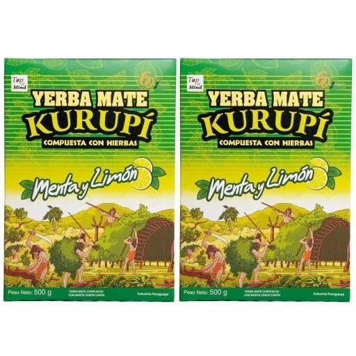 Yerba Mate Kurupi складний м'ята лимон 500г парагвай 0,5 кг м'ята лимон 2x 1кг від компанії Інтернет-магазин EconomPokupka - фото 1