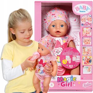 Zapf Creation лялька Baby Born 43 см 783500 Magic Girl інтерактивна з 10 функціями 835005 + 9 аксесуарів