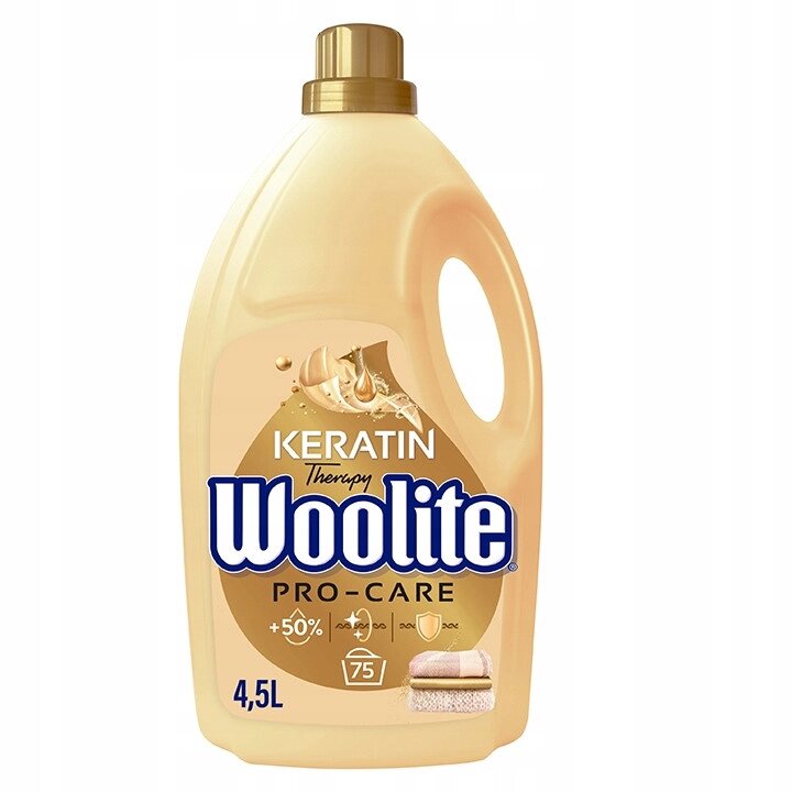 Засіб рідина для прання Woolite Pro-Care Keratin 4,5 л 75 праннів для білих та кольорових тканин від компанії Інтернет-магазин EconomPokupka - фото 1