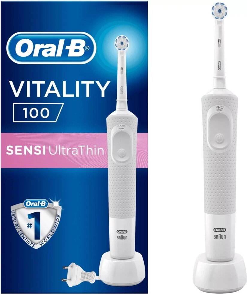 Зубна щітка Oral-B Vitality 100 Sensi UltraThin White D100.413.1 (4210201262183) від компанії Інтернет-магазин EconomPokupka - фото 1