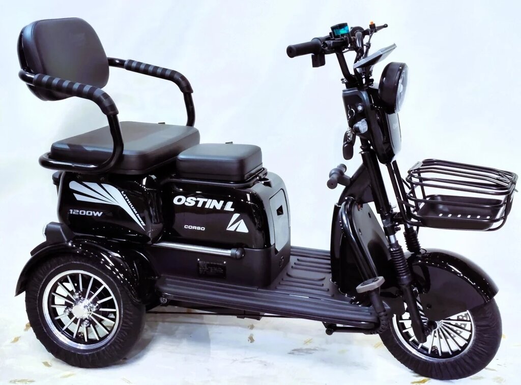 Електричний трицикл CORSO OSTIN L 1200W‑72В‑24А/ч Lit‑on шини 10″‑10″ від компанії Igrushechnik - фото 1