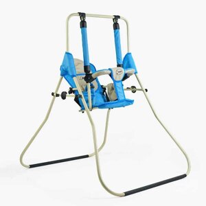 Гра Гойдалка підлогова "Алінка" 209155 (1) синій каркас, бежева матерія, бежевий гномик, в пакеті