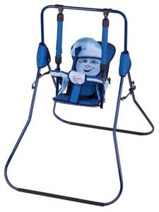 Гра Гойдалка підлогова "Алінка" 24884 (1) темно-синій каркас, темно-синя матерія, блакитний гномик