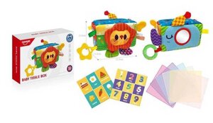 Брязкальце HE 8054 (72) м’яке, пискавка, шелесткі елементи, прорізувач, люстерко, килимки, в коробці