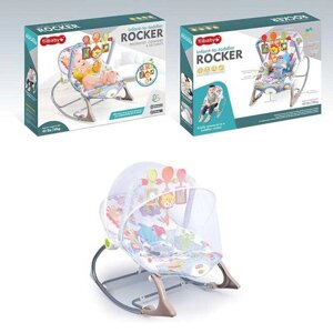 Шезлонг 68157 (4) брязкальце з мелодіями, вібрація, регулювання положення, дуга з пальчиковими іграми, захисна сітка, в