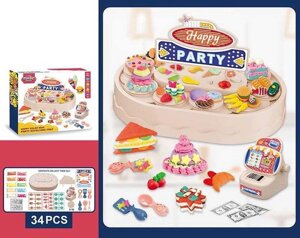 Тісто для ліплення 8639 (24/2) столик, що обертається, 10 кольорів тіста, форми, інструменти, наліпки, касовий апарат,