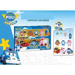 Набір машин 3753 (18) 3 машинки, 3 героя, викрутка, машинка-конструктор, в коробці