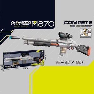 Автомат 828 A (18) механічний принцип роботи, довжина 74 см, 10 м’яких патронів, 5 гільз, приціл, в коробці