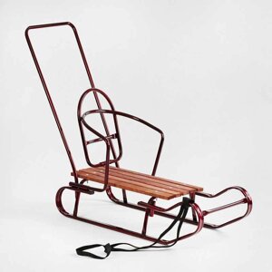 Гра Санки "Королівські" 24506 плоскі полози, з ручкою, колір бордовий (1)